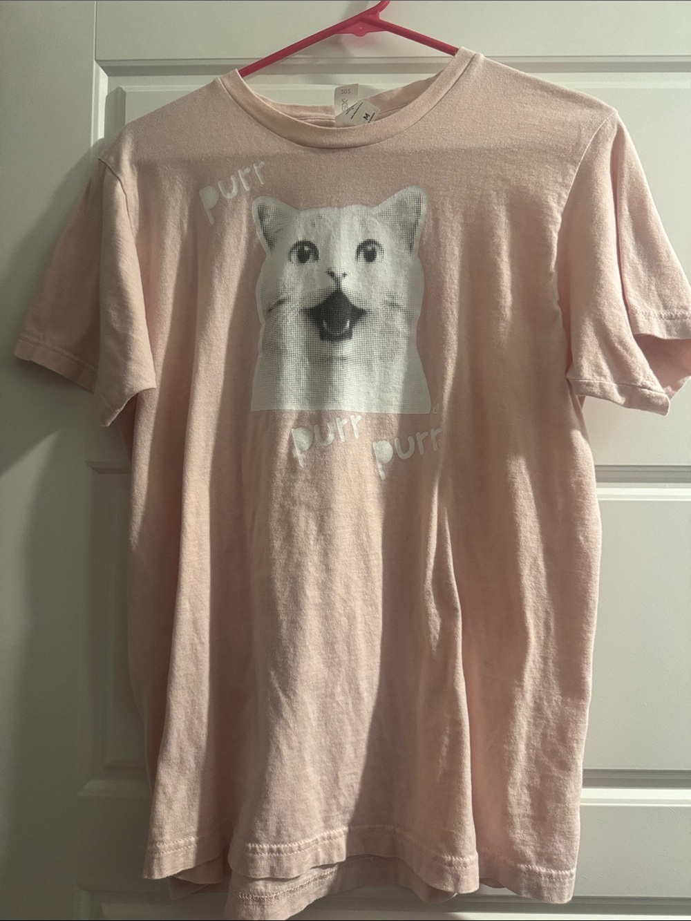 Pink Graphic Cat 'Purr' Tee